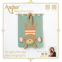 Lade das Bild in den Galerie-Viewer, Anchor Baby Pure Cotton Häkel Kit - Frecher Affe 3D Wandbehang
