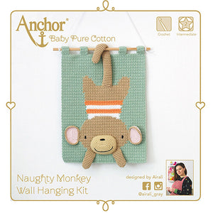 Anchor Baby Pure Cotton Häkel Kit - Frecher Affe 3D Wandbehang