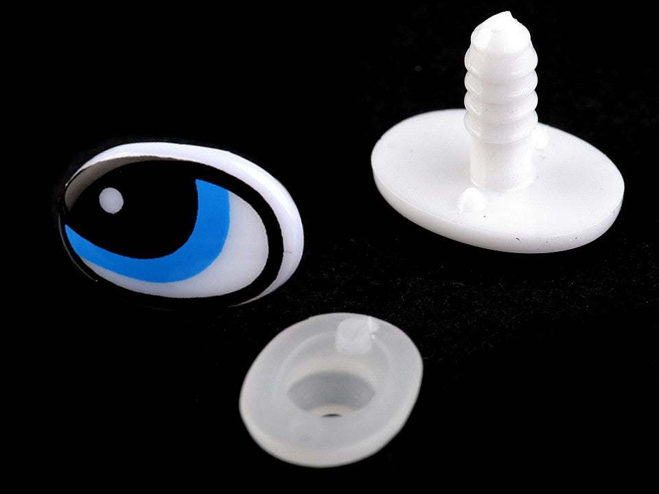 Augen mit Sicherung 14 x 22 mm blaus 1 Set