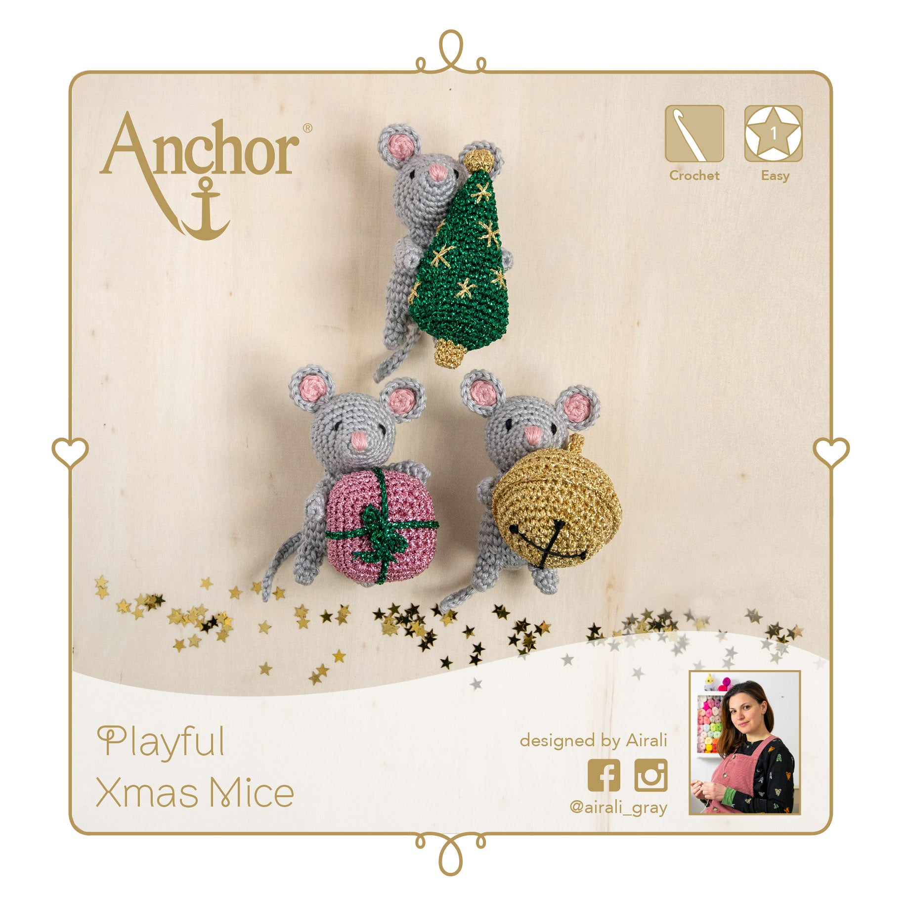 Anchor Häkelpackung - Playful Xmas Mice