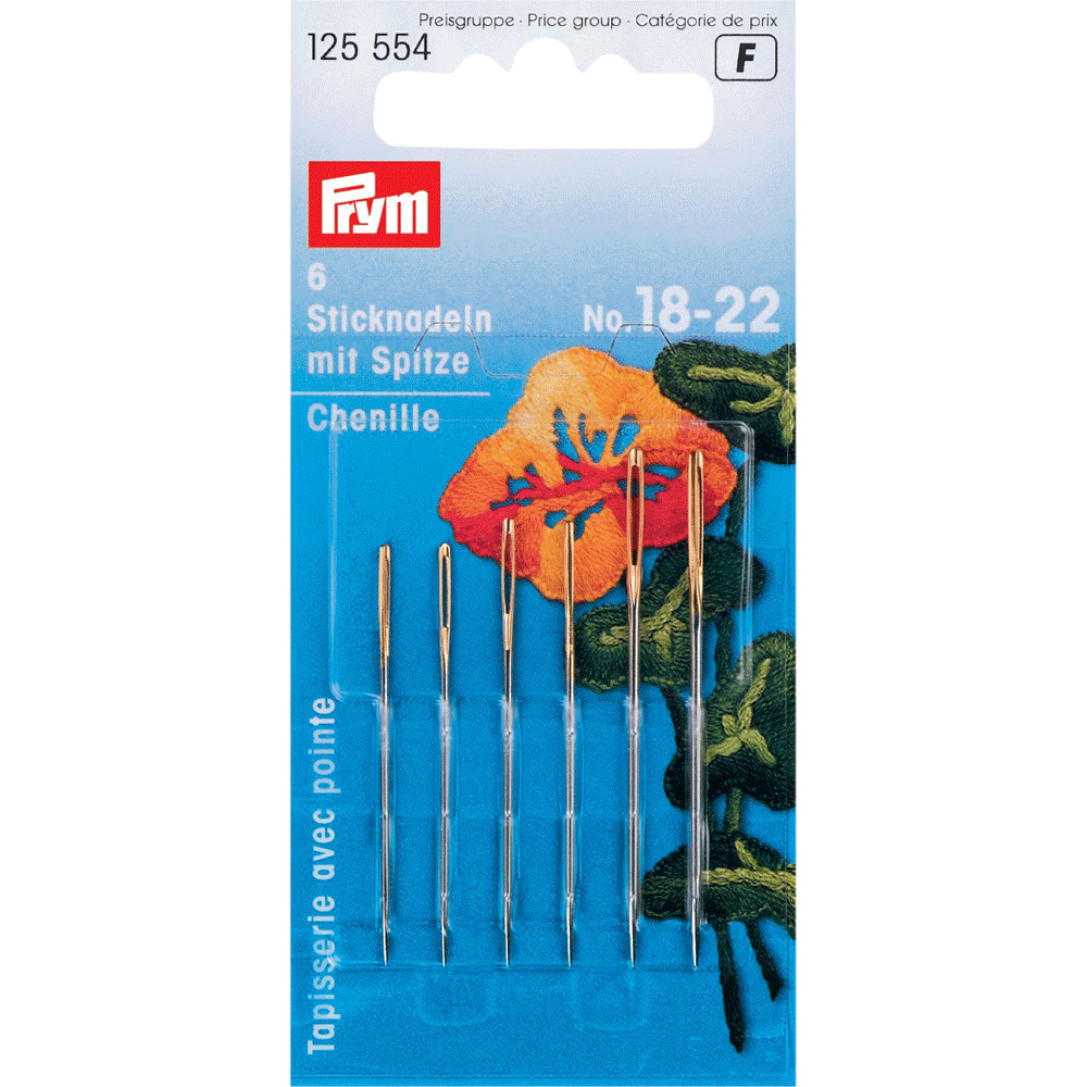 Sticknadeln mit Spitze und Goldöhr