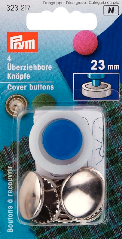 Überziehbare Knöpfe Ø 23 mm, 4 Stück