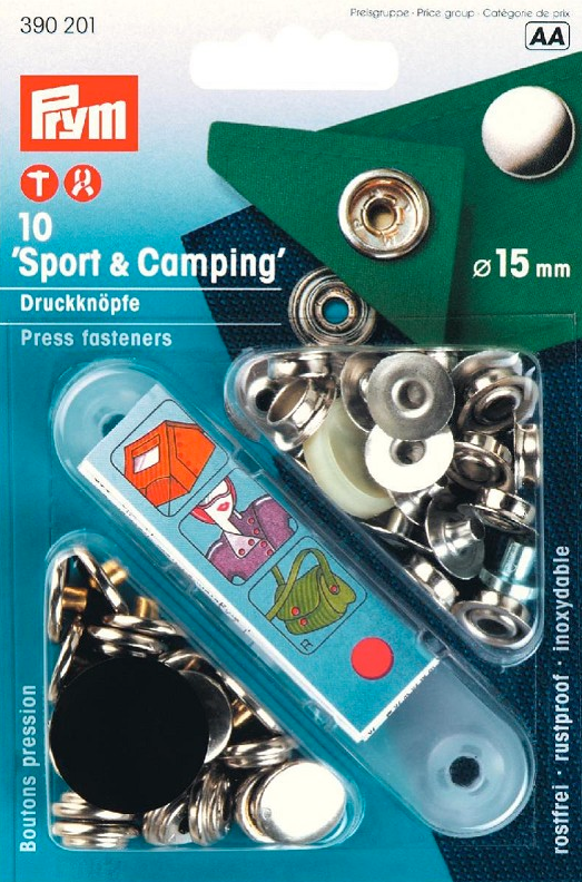 Druckknöpfe Sport 15 mm, 10 Stk.