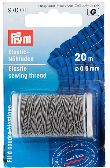 Elastic-Nähfaden 0.5mm, hellgrau